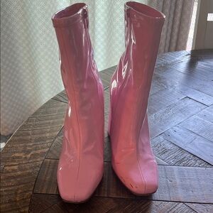 Steve Madden Pink Patent Leather Ankle Boots
